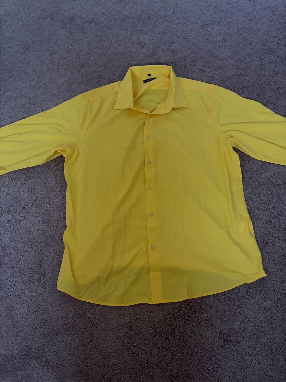 Men's Bright Yellow Long-Sleeve Dress Shirt